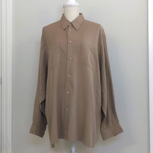 Women's Tan Button Down Shirt